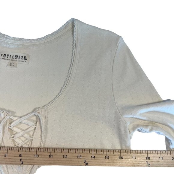 Idyllwind By Miranda Lambert Country Road Beige Lace-up Tops Lot of 2 - Picture 7 of 9